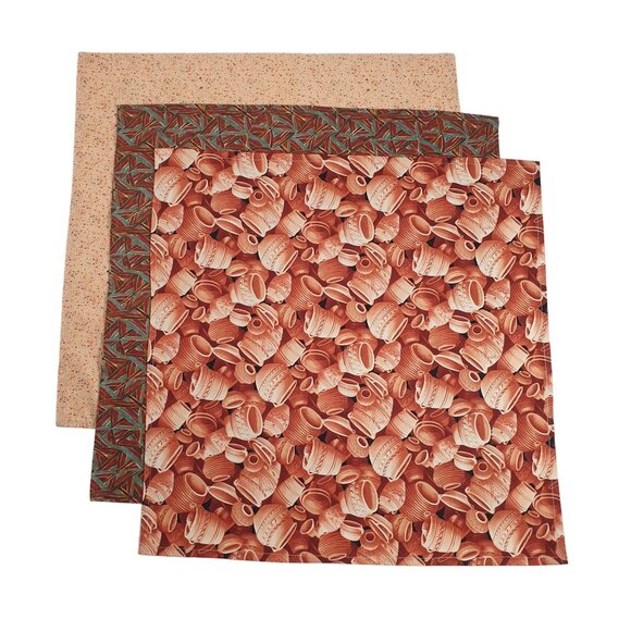 Pottery Aztec Southwest Themed Napkins Set of 6 Dinner Party Table 17 x 17 - Picture 1 of 7